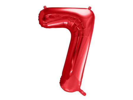 Balon foliowy cyfra 7 czerwony 86cm 169985