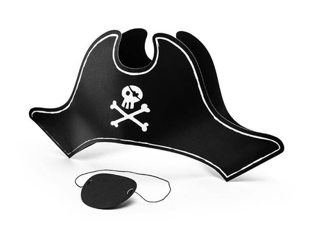 Czapka pirata z opaską na oko, 14cm