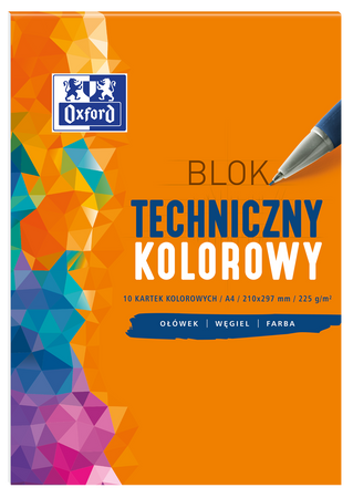 Oxford blok teczniczny kolorowy a4 10 kartek