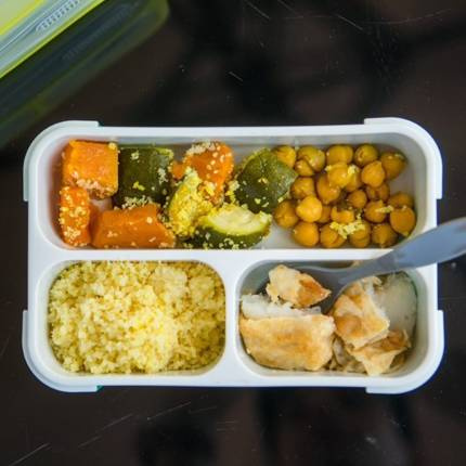 Bblüv Lunchbox z widelcem Bentö niebieski 000039