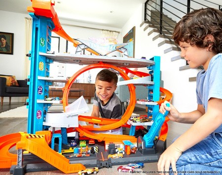 Hot wheels ftb69 city mega garaż rekina + 2 autka