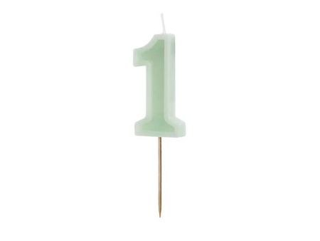 Świeczka urodzinowa Cyferka 1 6cm zielony 050440