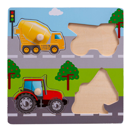 Układanka Drewniana Pojazdy Uchwyt 836061