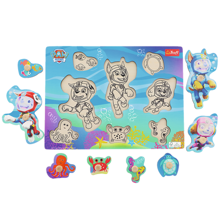 Trefl Zabawka drewniana Puzzle medium Paw Patrol under water 616316