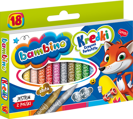 Maj kredki bambino świecowe 18kol pudełko 000201