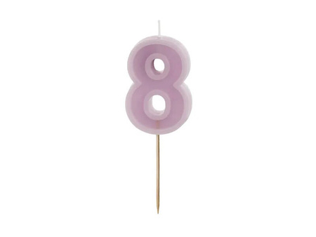 Świeczka urodzinowa Cyferka 8 6cm fiolet 051126