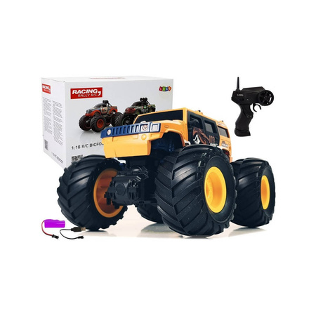 Auto terenowe Pick Up Duże koła Bigfoot Zdalnie sterowany 2.4G 1:18 żółty 750189