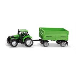 Siku 1606 Traktor Deutz-Fahr z przyczepą 2-osiwą Fortuna