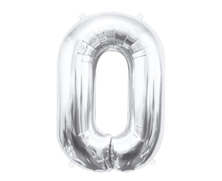 Balon foliowy B&C Cyfra 0 srebrna 85 cm 109399