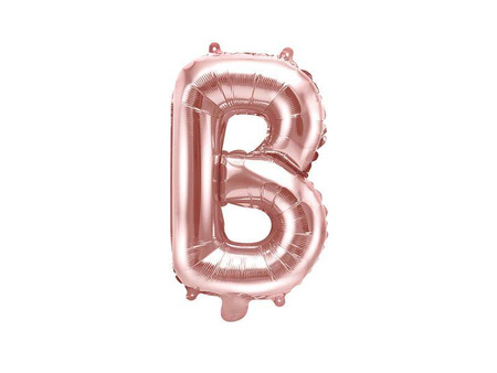 Balon foliowy litera "b", 35cm, różowe złoto