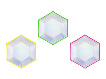 Talerzyki, mix, holograficzny, 20 cm (1 op. / 6 szt.)