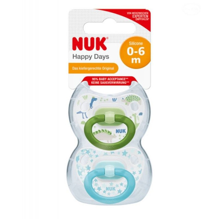 Nuk smoczki uspokajające silikonowe 0-6m happy kids 287766