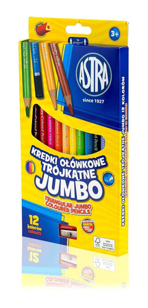 Kredki ołówkowe 12kol jumbo trójkątne 060498 astra