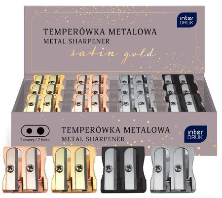 Temperówka podwójna metal Satin Gold 346551