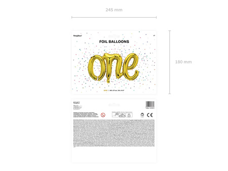Balon foliowy One 66x37cm złoty 132856