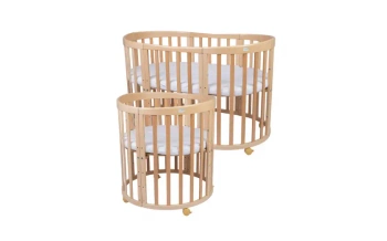 Waldin Owalne Łóżeczko 7w1 z materacem Natural