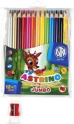 Kredki ołówkowe 12kol astrino+1tęcz. Kredka gratis+temp.083308