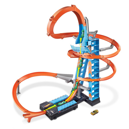 Hot wheels gjm76 wieża podniebne kraksy zestaw