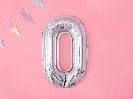 Balon foliowy litera "o", 35cm, holograficzny