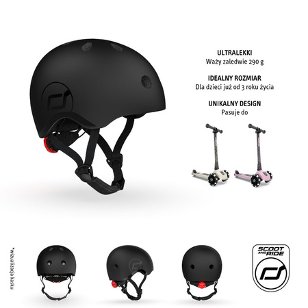 SCOOTANDRIDE Kask XXS-S dla dzieci 1-5 lat Black 000478
