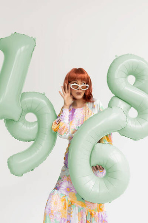 Balon foliowy cyfra 9 72cm zieleń 052710