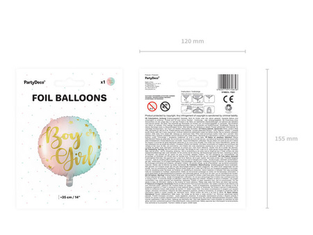 Balon foliowy Boy or Girl 35cm mix 170858