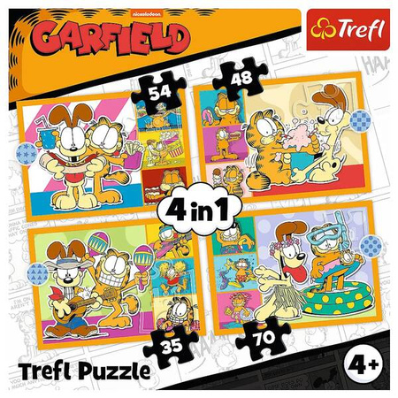 Puzzle Trefl 4w1 Garfield kocha lazanię 346732
