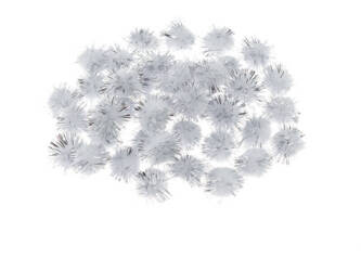 POMPONY 20MM METALICZNE SREBRNE 40szt 686282