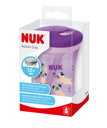 Nuk Kubek niekapek Evolution Action Cup 230ml 12m z silikonową słomką zielony