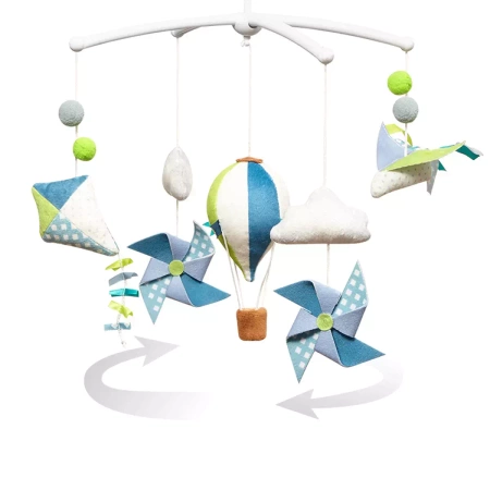 Babyono Karuzelka do łóżeczka z elektroniczną pozytywką Balloons 413494