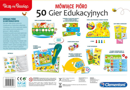Clementoni mówiące pióro 50 gier edukacyjnych 506507