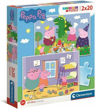 Clementoni Puzzle 2x20 Super Kolor Świnka Peppa