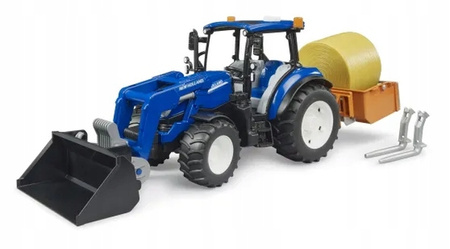 Bruder 02187 Traktor New Holland TS.120 z ładowaczem i akcesoriami 021870