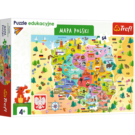 Puzzle Trefl 54 Edukacyjne Mapa Polski 155563