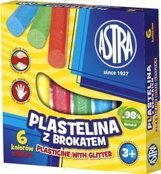 Plastelina 6kol brokatowa astra 030644