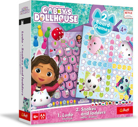 Gra Trefl 2w1 Chińczyk Węże i drabiny Koci Domek Gabi 025903