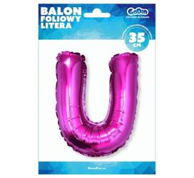 BALON FOLIOWY LITERA U RÓŻOWA 35CM 635123 GOD