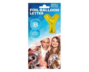 BALON FOLIOWY LITERA Y ZŁOTA 35CM 634720 GOD