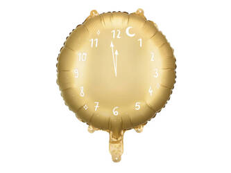 Balon foliowy Zegar 45cm złoty 007703