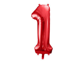Balon foliowy cyfra 1 czerwony 86cm 168749