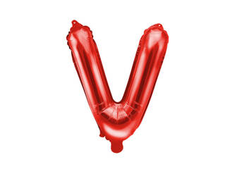 Balon foliowy litera V czerwony 35cm 170025