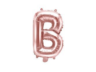 Balon foliowy litera "b", 35cm, różowe złoto