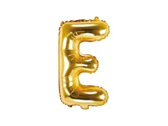 Balon foliowy litera "e", 35cm, złoty