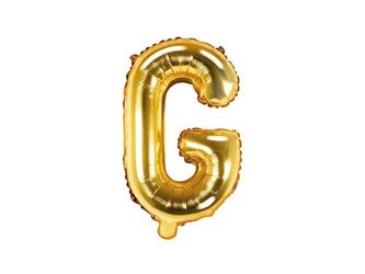 Balon foliowy litera "g", 35cm, złoty