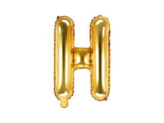Balon foliowy litera "h", 35cm, złoty