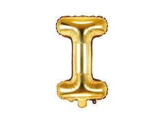 Balon foliowy litera "i", 35cm, złoty