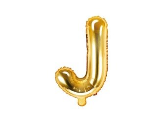 Balon foliowy litera "j", 35cm, złoty