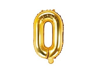 Balon foliowy litera "o", 35cm, złoty