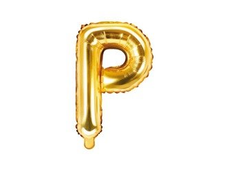 Balon foliowy litera "p", 35cm, złoty