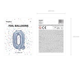 Balon foliowy litera "q", 35cm, holograficzny